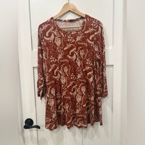 Mountain Mamas Orange Paisley Tunic Size LG/XL‎